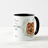 Eucalyptus Krans Chow Chow Hond Monogram Mok (Voorkant rechts)