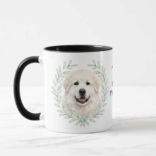Eucalyptus Krans Great Pyrenees Hond Monogram Mok (Links)
