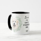 Eucalyptus Krans Great Pyrenees Hond Monogram Mok (Voorkant links)
