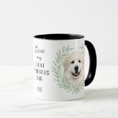 Eucalyptus Krans Great Pyrenees Hond Monogram Mok (Voorkant rechts)