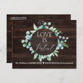 Eucalyptus Krans Liefde Is Geduldig Trouw Update Briefkaart (Voorkant / Achterkant)