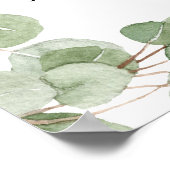 Eucalyptus laat Baby engel doop welkomstbord Poster (Hoek)