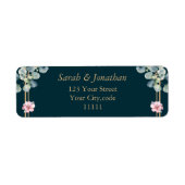 Eucalyptus laat roze bloem retour adres label (Voorkant)