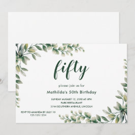 Eucalyptus laat uitnodiging voor volwassen verjaar