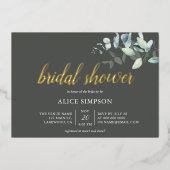 Eucalyptus laat Vrijgezellenfeest groen achter Folie Uitnodiging (Voorkant)