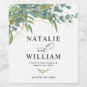 Eucalyptus & Laurels Wijnlabel Wijn Etiket (Enkel label)