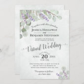Eucalyptus Lavendel & Groen Virtuele Bruiloft Kaart (Voorkant / Achterkant)