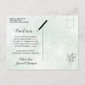 Eucalyptus & Lavendel Mint Bruiloft Save the Date Aankondigingskaart (Achterkant)