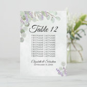 Eucalyptus & Lavender 10 Naam Tabel Kaart Groot (Staand voorkant)