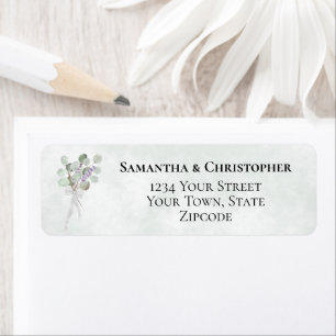 Eucalyptus & Lavender Boho Trouwretouradres Etiket