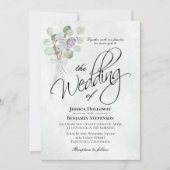 Eucalyptus & Lavender Bouquet Rustic Boho Wedding Kaart (Voorkant)