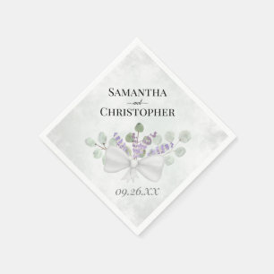 Eucalyptus & Lavender Bouquet Rustic Boho Wedding Servet