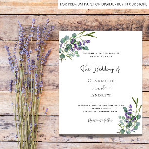 Eucalyptus lavender bruiloft flyer