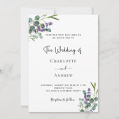 Eucalyptus lavender floral bruiloft kaart (Voorkant)