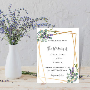 Eucalyptus lavender florale geometrische bruiloft briefkaart