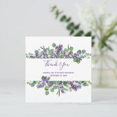 Eucalyptus Lavender Greener Weddenschap Hartelijk Bedankkaart (Staand voorkant)