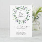 Eucalyptus Lavender Greenery Baby shower Kaart (Staand voorkant)
