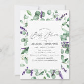 Eucalyptus Lavender Greenery Baby shower Kaart (Voorkant)
