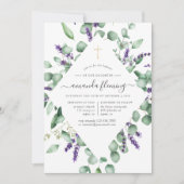 Eucalyptus Lavender Greenery Baptism/Christening Kaart (Voorkant)