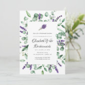 Eucalyptus Lavender Greenery Bridesmaids Luncheon Kaart (Staand voorkant)