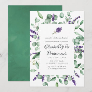 Eucalyptus Lavender Greenery Bridesmaids Luncheon Kaart