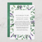 Eucalyptus Lavender Greenery Reduced Wedding Guest Aankondiging (Voorkant / Achterkant)