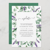 Eucalyptus Lavender Greenery Wedding Update Kaart (Voorkant / Achterkant)