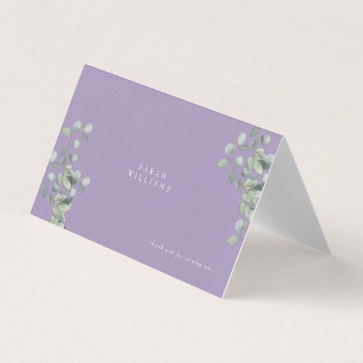 Eucalyptus Lavender Mariage Table Place Card (Front)