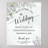 Eucalyptus & Lavender Rustic Mariage Affiche de bi (Devant)