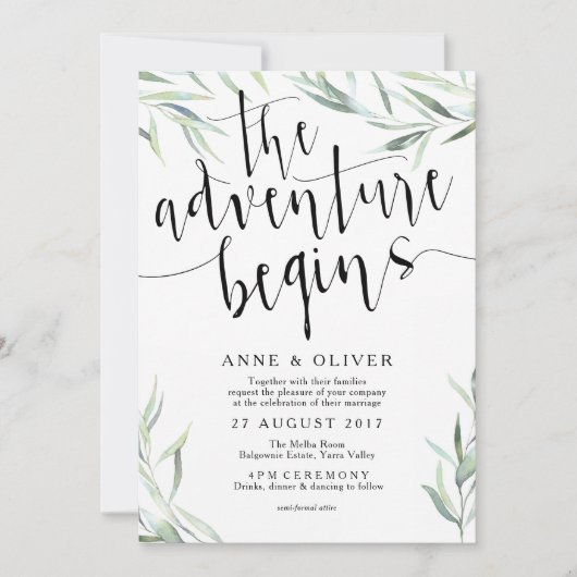 Eucalyptus L'aventure commence Faire-part de maria (Devant)