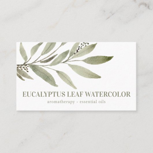 Eucalyptus Leaf Flower Essential Oils Botanical Visitekaartje (Voorkant)