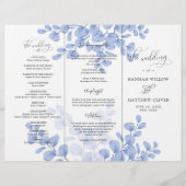 Eucalyptus Leaves Blue Botanical Wedding Ceremony (Voorkant)