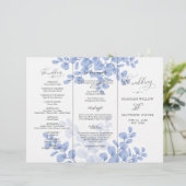 Eucalyptus Leaves Blue Botanical Wedding Ceremony (Staand voorkant)