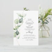 Eucalyptus Leaves Botanical Greenery Wedding Kaart (Staand voorkant)