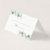 Eucalyptus Leaves Botanical Wedplace Card Kaart (Achterkant)
