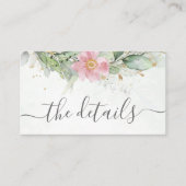 Eucalyptus Leaves Greenery Floral Elegant Wedding Informatiekaartje (Voorkant)