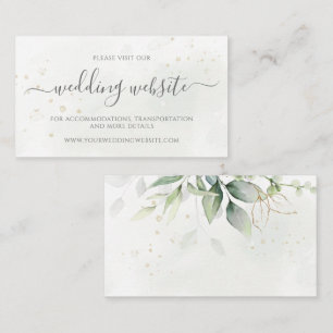 Eucalyptus Leaves Greenery Gold Wedding Website Informatiekaartje