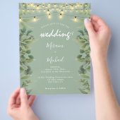 Eucalyptus Leaves Greenery & Lights String bruilof Flyer (Hand)