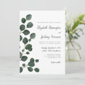 Eucalyptus Leaves Greenery Waterverf Wedding Kaart (Staand voorkant)
