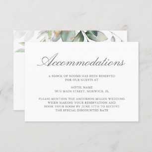 Eucalyptus Leaves Greenery Wedding Accommodatie Informatiekaartje