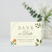 Eucalyptus Leaves Greenery Wedding Save the Date Briefkaart (Staand voorkant)