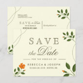 Eucalyptus Leaves Greenery Wedding Save the Date Briefkaart (Voorkant / Achterkant)