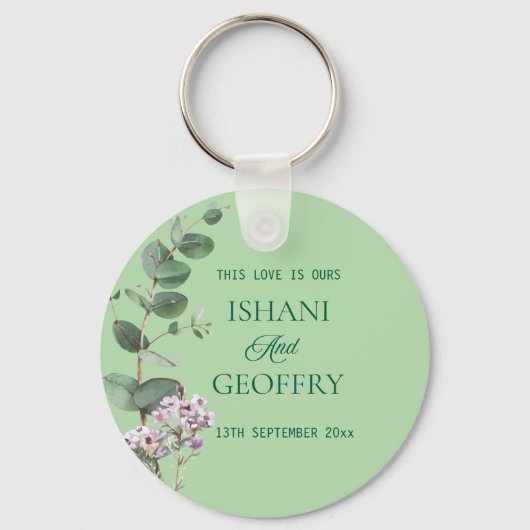 Eucalyptus Leaves Greenery Wedding  Sleutelhanger (Voorkant)