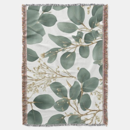 Eucalyptus Leaves Pattern Deken (Voorkant Verticaal)