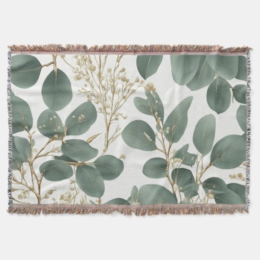 Eucalyptus Leaves Pattern Deken (Voorkant)
