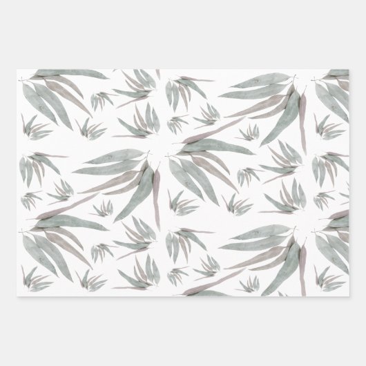 Eucalyptus Leaves Pattern Inpakpapier Vel (Voorkant)