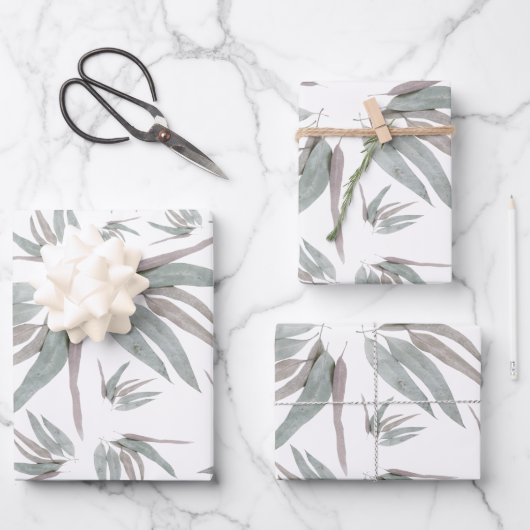Eucalyptus Leaves Pattern Inpakpapier Vel (Voorkant)