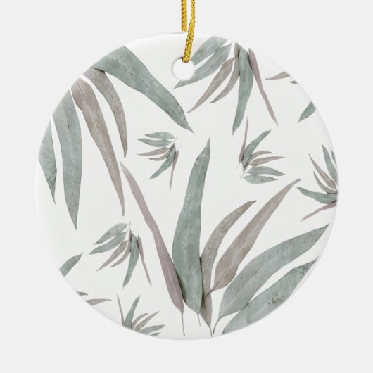 Eucalyptus Leaves Pattern Keramisch Ornament (Voorkant)