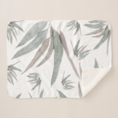 Eucalyptus Leaves Pattern Sherpa Deken (Voorkant (horizontaal))