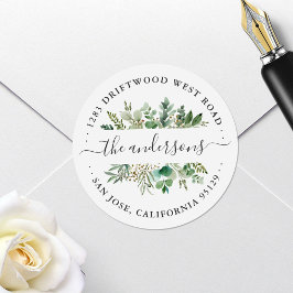 Eucalyptus Leaves Return Address Envelope Seal Ronde Sticker